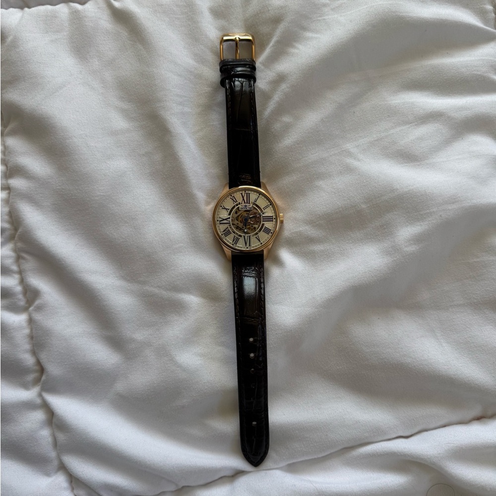 Invicta Automatic 16mm on Dark Brown Leather Strap